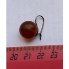 Старинная Серьга 875 СССР. Янтарь В Серебре