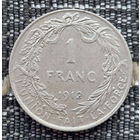 Бельгия 1 франк 1912 года. Альберт. Серебро I! Сторгуй за свою цену, предложи обмен! Y