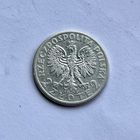 Монета СЕРЕБРО Польша 2 злотых 1934 год Ядвига ОТЛИЧНЫЕ