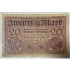 Банкнота 20 марок 1918 год. Германская империя. С рубля без МЦ.