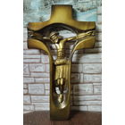 Крест распятие Иисуса Христа. Дерево. Работа мастера с автографом.