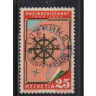 Швейцария 1954 50 летие Рейнского судоходства Карта Рейна между Базелем и устьем в Северное море Гаш Люцерн #595