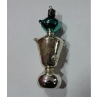 Ёлочная стеклянная игрушка "Самовар с чайником" 60-е годы СССР. Длина 11.5 см. Целая.