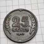 Нидерланды  1941 г немецкая окупация . 25 центов.