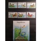 Камбоджа 1998 г. Бабочки.