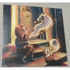 Посткроссинг. Открытка "Призрачное видение", худ.Любовь Агафонова (12х12). Прошла почту. Художественные марки, чёткий штемпель.