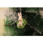 Ёлочная игрушка папье-маше, "Зайчик в капусте".