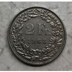 2 франка Швейцария 1968 г.