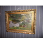 Картина пейзаж,картон/масло.Н/Х.Ср.20-го века.С рубля.