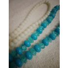 Бусы 113 белые и бирюзовые одним лотом