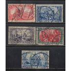 Германия Имп 1902 Вып Германия (II) Рейхпочтамт Объединение Северных и Южных германских государств Открытие мемориала Вильгельму I Празднование провозглашения Империи Стандарт БВЗ #78A-81A,82А