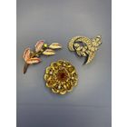 Старт с 1 рубля! Шикарные Брошки Чехия? 3 шт . Подписывайтесь , много торгов с 1 рубля и постоянное обновление ассортимента!