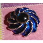 Винтажная брошь "Тёмная ночь". Клеймо AVON со знаком копирайта. 3,8 см, 24,7 гр