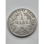 1 марка 1901 года. Германия. Вильгельм II. Серебро 900. Монета не чищена. 45427