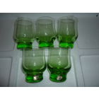 Стаканчики Рюмки Нёман СССР Зелёное Стекло