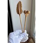 Шпилька, заколка деревянная Перо и Корона Цена за 1 Дуб