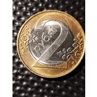 Монетный брак! 2 рубля 2009 г. - ЯРКО ВЫРАЖЕННЫЙ КАНТ НА ВСТАВКЕ, без мц.