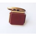 Запонки СССР,  натуральный камень,  клеймо, размер декора 1,7 см на 1,3 см. Одна штука