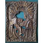 Оклад Богородицы , латунь, чеканка.