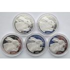 1oz Серебро, Беларусь 2014г. ( 5 монет )