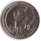 25 центов 2013 г. Парк=20 Национальный мемориал Маунт-Рашмор Южная Дакота Двор P _UNC