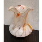 Миниатюрная винтажная ваза из гутного стекла, СССР.