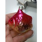 Ёлочная игрушка  - Рыбка . СССР  . Стекло .