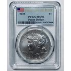 1 доллар 2023 мирный США ms 70 PCGS первый день выпуска!