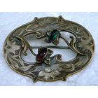 Антикварная старая Брошка_Латунь/19век_Масси вная_с рабочей застёжкой_FRANCE/Франция!