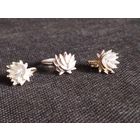 Сет винтажный. Клипсы и кольцо. Литьё Брашировка.. Покрытие  серебро. 18 р.1,8х1,2 см