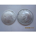 Серебряные монеты Британии-1 шиллинг 1946г. и 2 злотых 1933г. Польша.