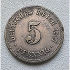 Германия 5 пфеннигов, 1907 А 2-12-9