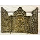 Складень Богородица Смоленская, медь, литье, Российская Империя, 1800-1850 гг. Распродажа коллекции!!!