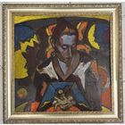 Кищенко А.М "Рождение", 1991г. ДВП, масло. Размер 62х63 см.