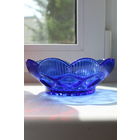 Конфетница СССР кобальтовое стекло Неман 60-70 е года