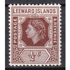 160.BrKCI. Великобритания. Колонии. Подветренные острова. Стандарт. Елизавета II. 1954 г. 1/2C. Mi.#117.