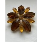 Брошь Медовая Звезда крупная кристаллы Риволи Чехия 50-е