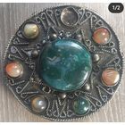 Пряга с натуральными камнями, ручная работа