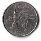 США. 1/4 доллара (1 квотер, 25 центов). 2001. Нью-Йорк. D