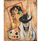 Панно на льняном холсте без подрамника