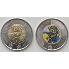 Канада 2 доллара 2025 г. Посвящение жизни и творчеству Дафны Оджиг. Цветная + простая