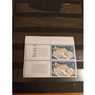 1958 Франция служебные для UNESCO архитектура чистая клей MNH** квартблок с купонами и номером листа (2-4)