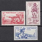 23.FrK. Франция. Колонии. Мартиника. Национальная оборона. 1941 г. Полная серия. Mi.##187-189.