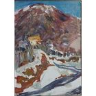 Картина М.Плахова масло 1962г " В горах" Член С.Х. СССР