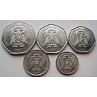 Сан - Томе и Принсипи. Набор из 5 монет 100, 250, 500, 1000, 2000 добра 1997 год