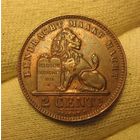 2 сантима 1919 Бельгия отличные!