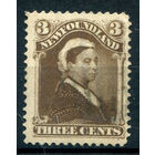 Британские колонии - Ньюфаундленд - 1887/96г. - королева Виктория, 3 с - 1 марка - гашёная [Mi 38]. #3-WB-90-A-1