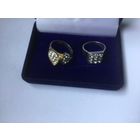 Кольцо Винтаж Германия 2 шт стразы