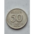 50 эре 1956 года Швеция. Серебро 400. Монета не чищена. 45417