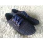 Кроссовки балетки кеды со стразами синие экокожа 38.